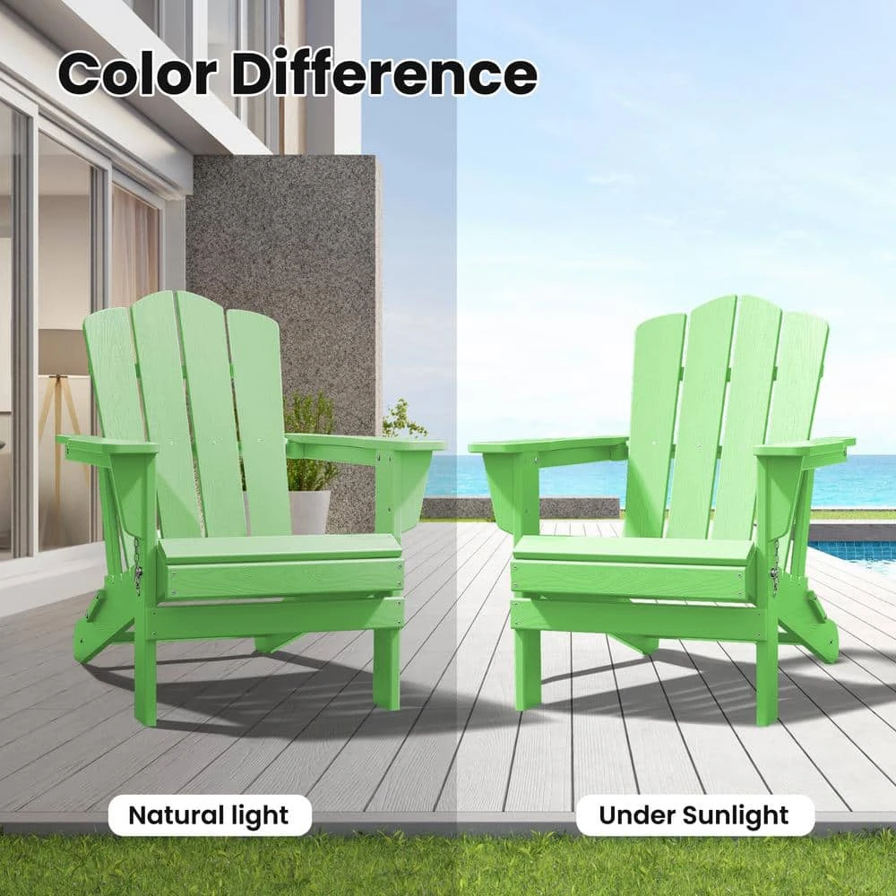 HDPE Classic Light Green Folding Plastic Adirondack Chair (1-Pack) 8 HDPE Classic Light Green Folding Plastic Adirondack Chair (1-Pack) - Image 8