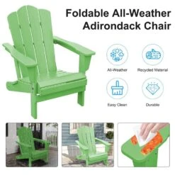 HDPE Classic Light Green Folding Plastic Adirondack Chair (1-Pack) 12 HDPE Classic Light Green Folding Plastic Adirondack Chair (1-Pack) -Jearey plastic adirondack chairs psqwy lightg 44 1000