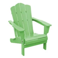 HDPE Classic Light Green Folding Plastic Adirondack Chair (1-Pack)