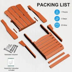 HDPE Classic Orange Folding Plastic Adirondack Chair (1-Pack) -Jearey plastic adirondack chairs psqwy ogreen fa 1000