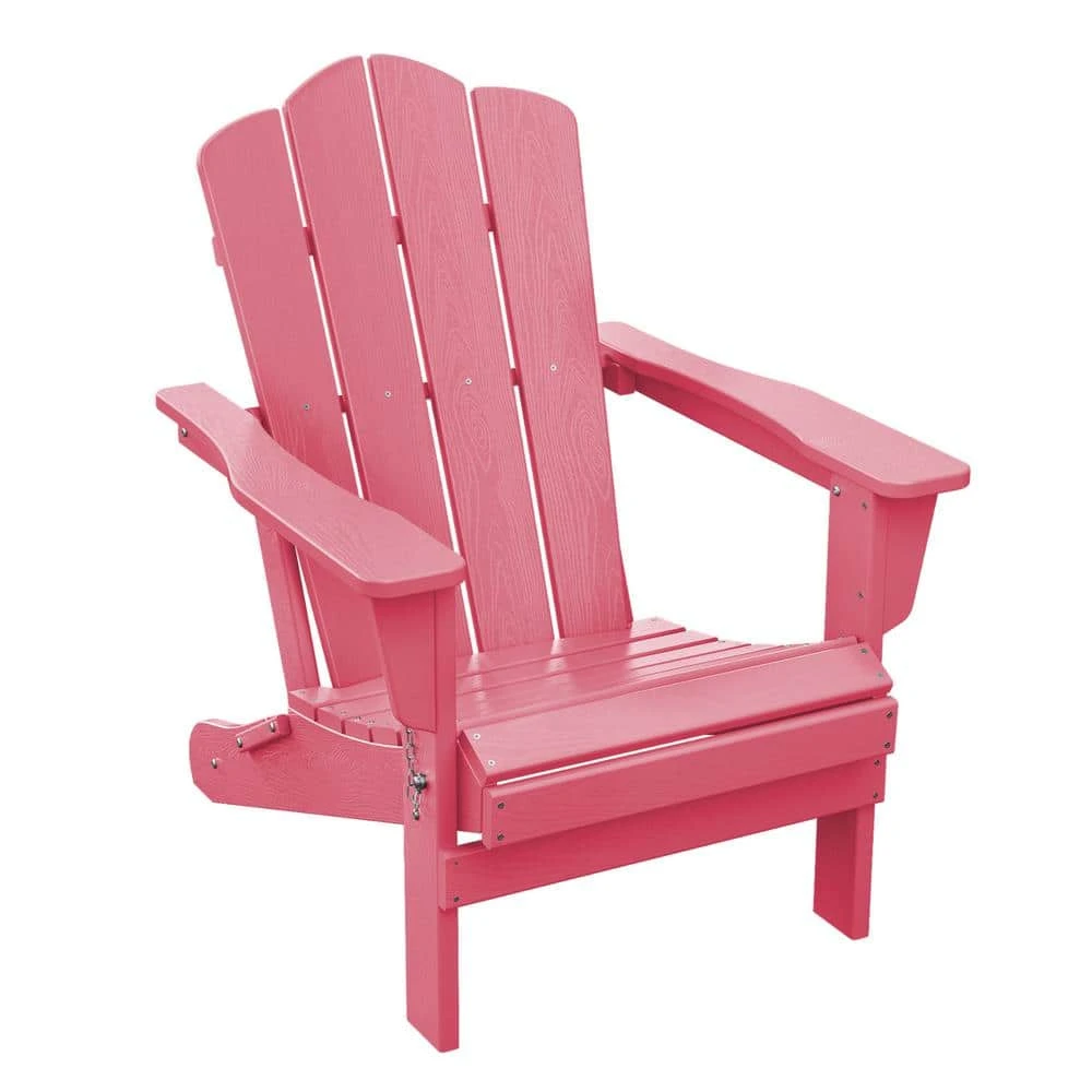 HDPE Classic Pink Folding Plastic Adirondack Chair (1-Pack) 1 HDPE Classic Pink Folding Plastic Adirondack Chair (1-Pack)