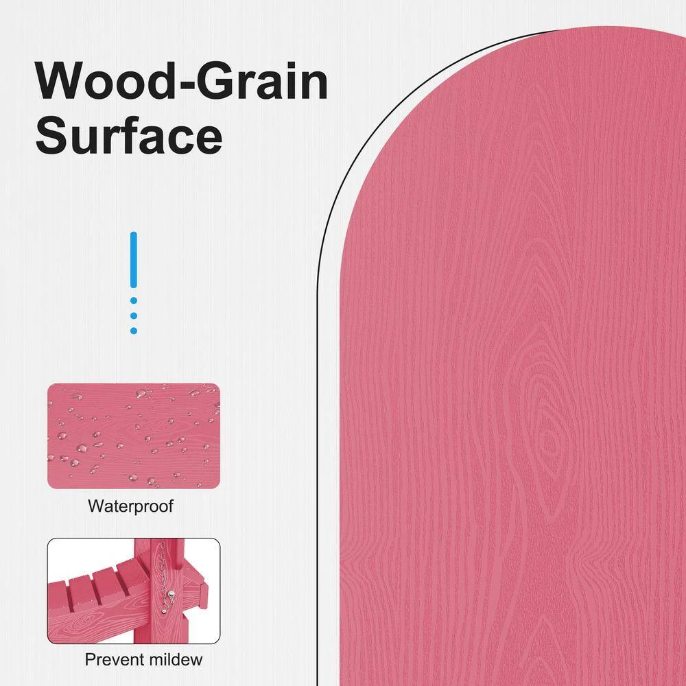 HDPE Classic Pink Folding Plastic Adirondack Chair (1-Pack) 7 HDPE Classic Pink Folding Plastic Adirondack Chair (1-Pack) - Image 7