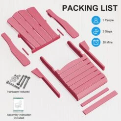 HDPE Classic Pink Folding Plastic Adirondack Chair (1-Pack) 13 HDPE Classic Pink Folding Plastic Adirondack Chair (1-Pack) -Jearey plastic adirondack chairs psqwy pink fa 1000
