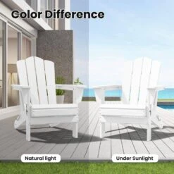 HDPE Classic White Folding Plastic Adirondack Chair (1-Pack) -Jearey plastic adirondack chairs psqwy white 31 1000
