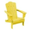 HDPE Classic Yellow Folding Plastic Adirondack Chair (1-Pack)