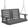 2-Person HDPE Plastic Outdoor Porch Swing In Gray
