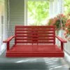 2-Person HDPE Plastic Outdoor Porch Swing In Red