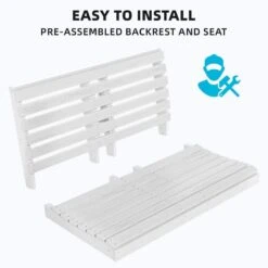 2-Person HDPE Plastic Outdoor Porch Swing In White -Jearey porch swings pe dy white 44 1000