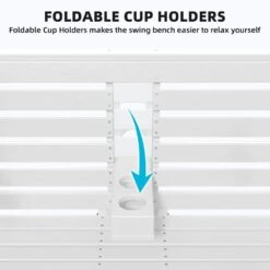 2-Person HDPE Plastic Outdoor Porch Swing In White -Jearey porch swings pe dy white 4f 1000