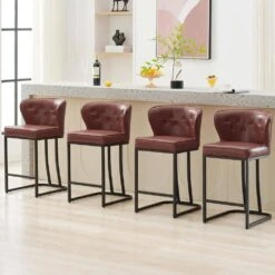 Star Stackable Plastic Red Outdoor Bar Stool (set Of 2) -Jearey red jearey bar stools xq24 red 1f 1000