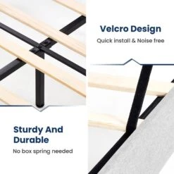 Alex White Queen Upholstered Platform Bed Frame With Headboard -Jearey white jearey platform beds e111cj queen white 4f 1000