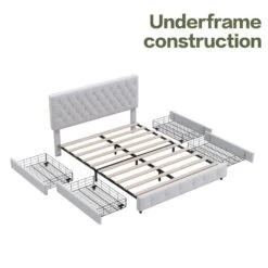 White Full Linen Upholstered Storage Platform Bed Frame With Headboard 9 White Full Linen Upholstered Storage Platform Bed Frame With Headboard -Jearey white jearey platform beds slssfy beige 4f 1000