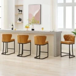 Star Stackable Plastic Yellow Outdoor Bar Stool (set Of 2) -Jearey yellow jearey bar stools xq24 ye c3 1000